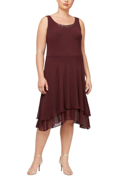 Slny Sequin Beaded Dress & Jacket Set In Fig