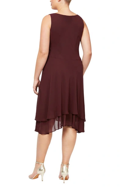 Slny Sequin Beaded Dress & Jacket Set In Fig
