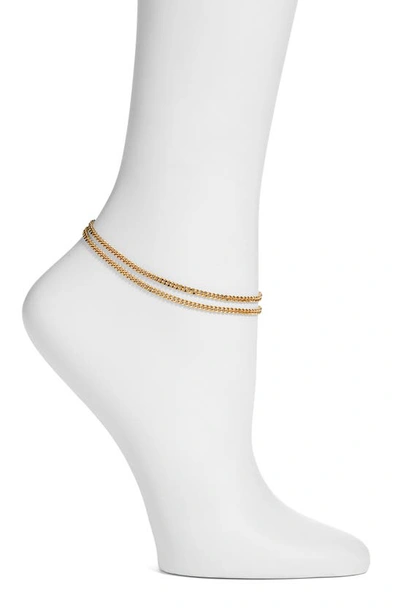 Shop Vidakush Layered Chain Anklet In Gold