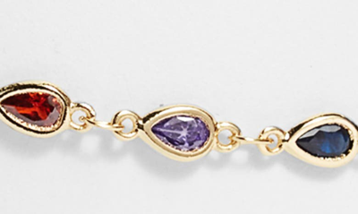 Vidakush Rainbow Crystal Station Anklet In Gold