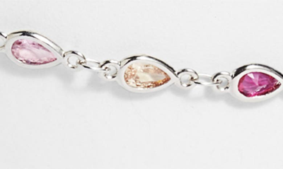 Vidakush Rainbow Crystal Station Anklet In Silver