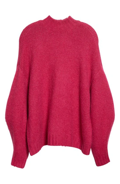 Shop Pistola Carlen Mock Neck Oversize Sweater In Fuchsia