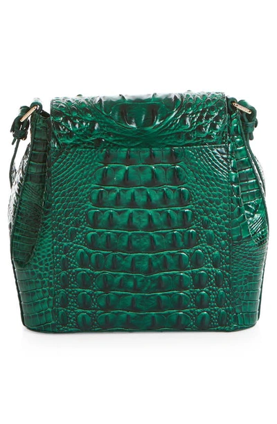 Shop Brahmin Margo Croc Embossed Leather Crossbody Bag In Emerald
