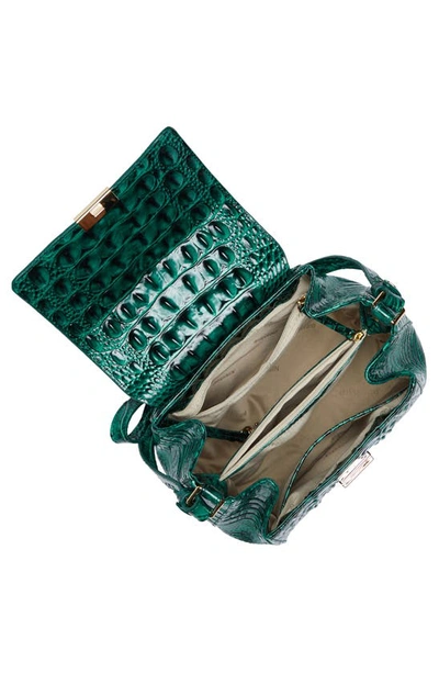 Shop Brahmin Margo Croc Embossed Leather Crossbody Bag In Emerald