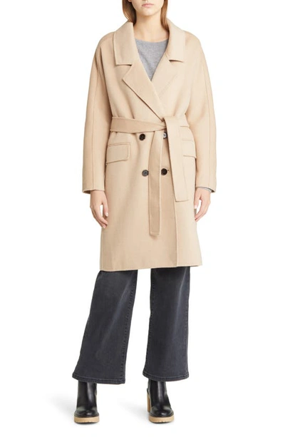 Rails Sloan Belted Wool Blend Overcoat In Sand