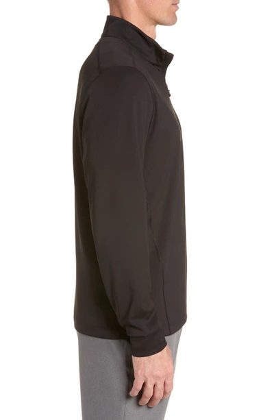 Cutter & Buck Adapt Eco Knit Stretch Recycled Mens Big And Tall Quarter Zip Pullover Jacket In Black