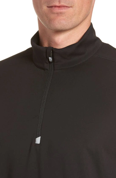 Cutter & Buck Adapt Eco Knit Stretch Recycled Mens Big And Tall Quarter Zip Pullover Jacket In Black