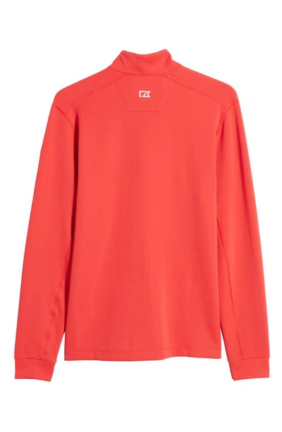 Cutter & Buck Traverse Regular Fit Quarter Zip Pullover In Red