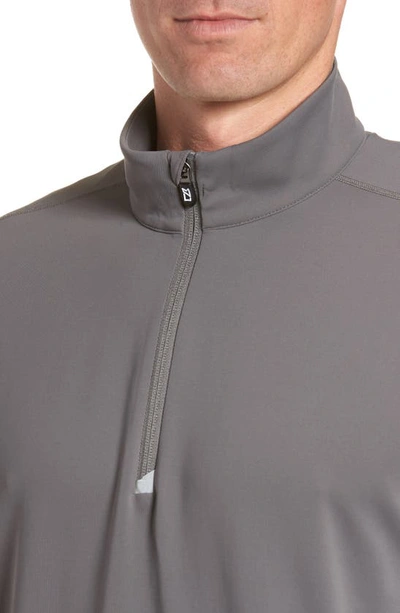 Shop Cutter & Buck Traverse Regular Fit Quarter Zip Pullover In Elemental Grey