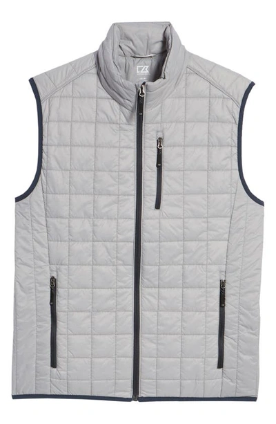 Cutter & Buck Rainier Primaloft Womens Plus Size Eco Insulated Full Zip Puffer Vest In Polished