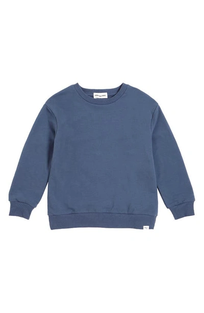 Shop Miles The Label Kids' Basic Stretch Organic Cotton Sweatshirt In 610 Dusty Blue