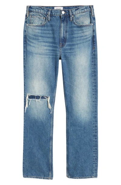 Frame Blue Boxy Clayton Jeans In Clayton Rips