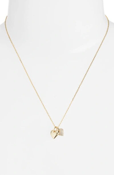 Shop Estella Bartlett Double Heart Charm Necklace In Gold