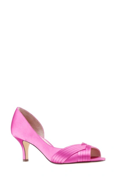 Shop Nina Contesa Open Toe Pump In Ultra Pink