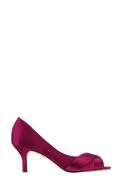 Shop Nina Contesa Open Toe Pump In Wine