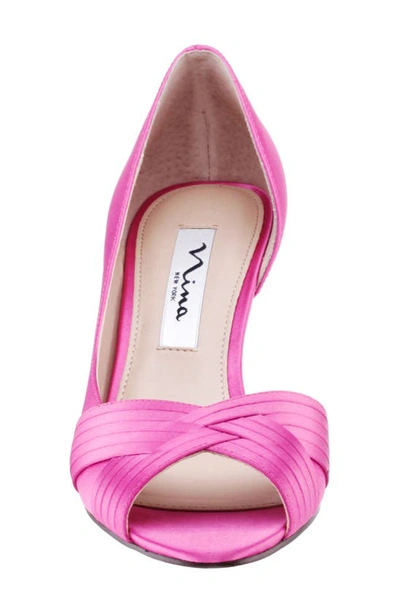 Shop Nina Contesa Open Toe Pump In Ultra Pink