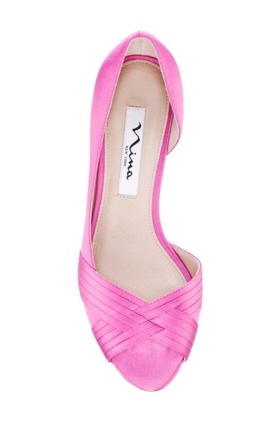 Shop Nina Contesa Open Toe Pump In Ultra Pink