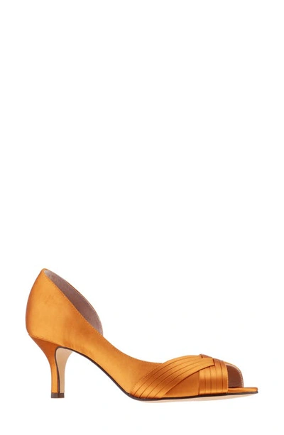 Shop Nina Contesa Open Toe Pump In Burnt Amber