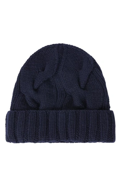 Shop Loro Piana Courchevel Cable Baby Cashmere Beanie In Blue Nnavy