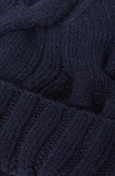 Shop Loro Piana Courchevel Cable Baby Cashmere Beanie In Blue Nnavy