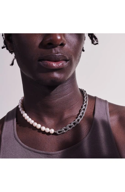John Hardy ‘asli Classic Chain' Freshwater Pearl Sterling Silver Chain Necklace In White