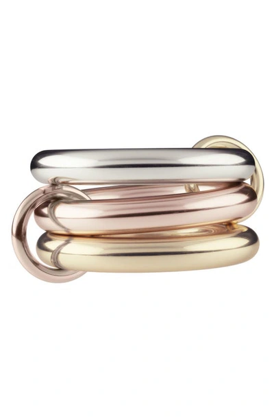 Shop Spinelli Kilcollin Mercury Mixed Metal Linked Ring In Silver/ Yellow Gold/ Rose Gold