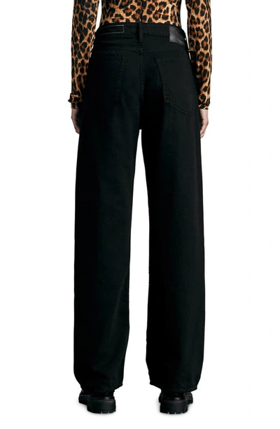 Rag & Bone Womens Logan Mid-rise Wide-leg Stretch-denim Jeans Elenna In Black
