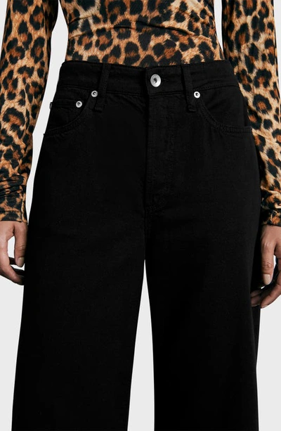 Rag & Bone Womens Logan Mid-rise Wide-leg Stretch-denim Jeans Elenna In Black