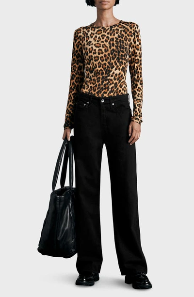 Rag & Bone Womens Logan Mid-rise Wide-leg Stretch-denim Jeans Elenna In Black