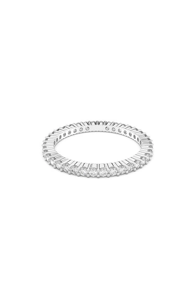 Shop Swarovski Vittore Band Ring In Silver / Clear Crystal