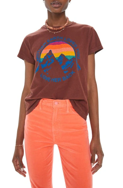 Shop Mother The Boxy Goodie Goodie Focus Cotton Graphic Tee In Mel  Earth Loves You