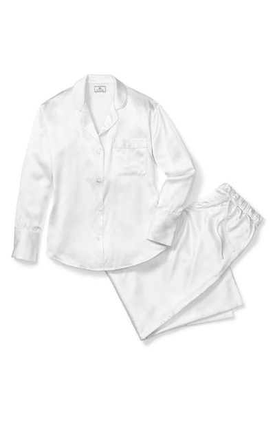 Petite Plume Silk Pajamas In White