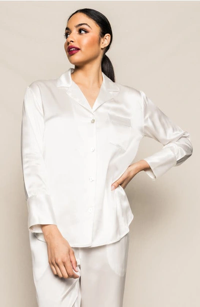 Petite Plume Silk Pajamas In White