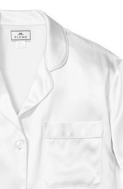 Petite Plume Silk Pajamas In White