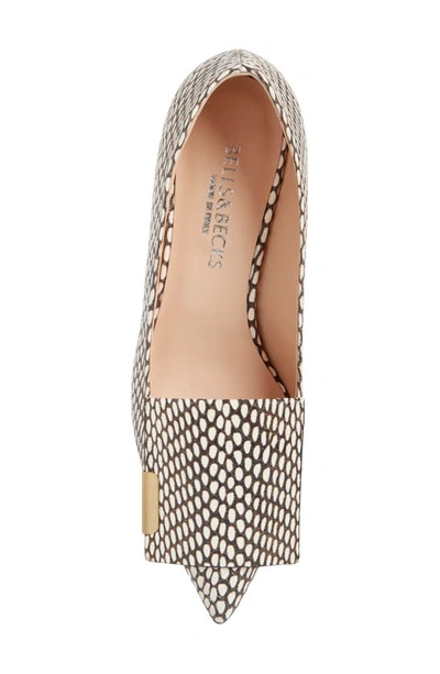 Bells & Becks Allegra Pointed Toe Flat In Black And White