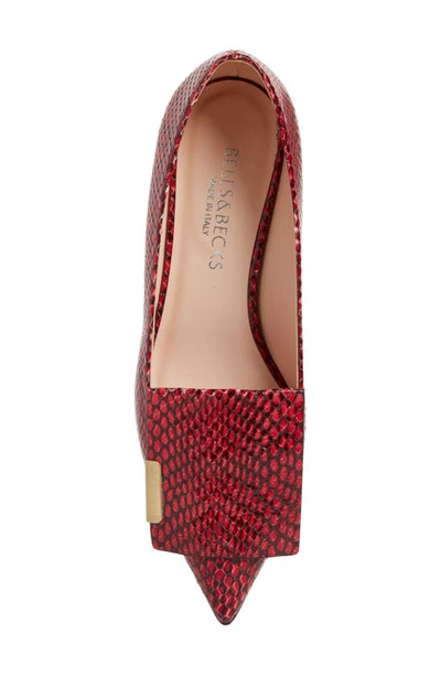 Bells & Becks Allegra Pointed Toe Flat In Deep Red
