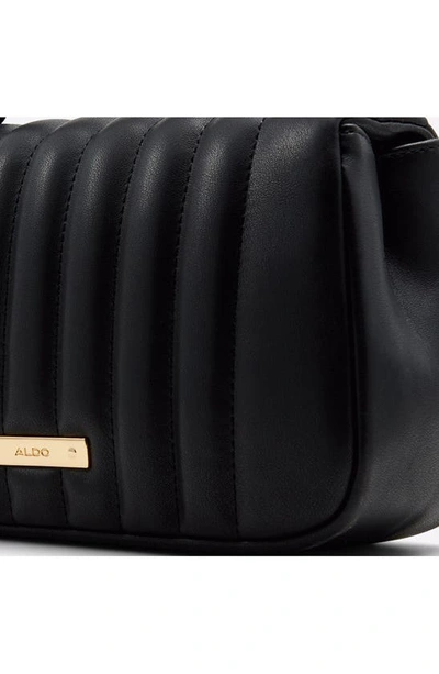 Shop Aldo Hays Quilted Faux Leather Top Handle Bag In Black