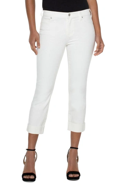 Liverpool Los Angeles The Keeper Cuffed Boyfriend Jeans In White