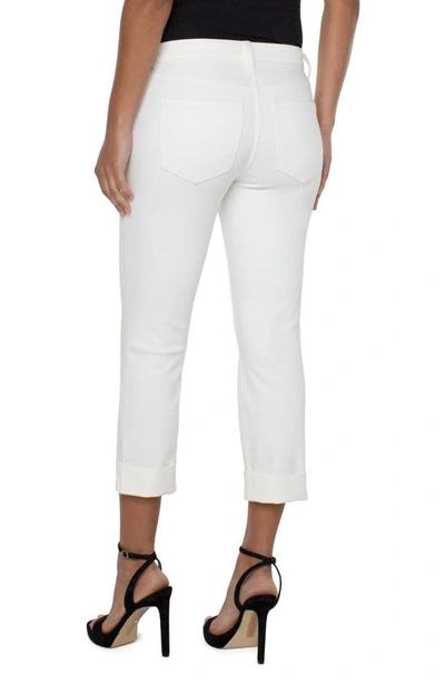 Shop Liverpool Los Angeles Charlie Roll Cuff Crop Jeans In Bone White