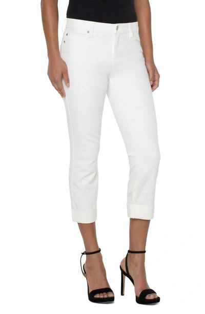 Liverpool Los Angeles The Keeper Cuffed Boyfriend Jeans In White
