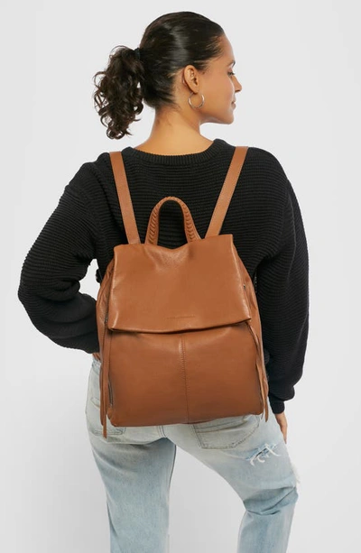 Shop Aimee Kestenberg Bali Large Leather Backpack In Chestnut Brown W/ Gunmetal