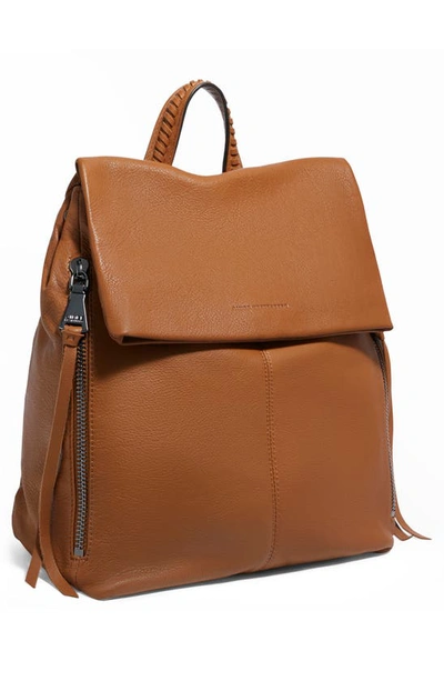 Shop Aimee Kestenberg Bali Large Leather Backpack In Chestnut Brown W/ Gunmetal