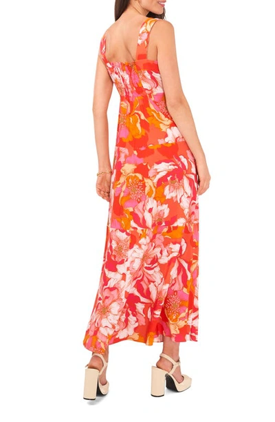 Shop Vince Camuto Floral Tiered Maxi Dress In Radiant Orange