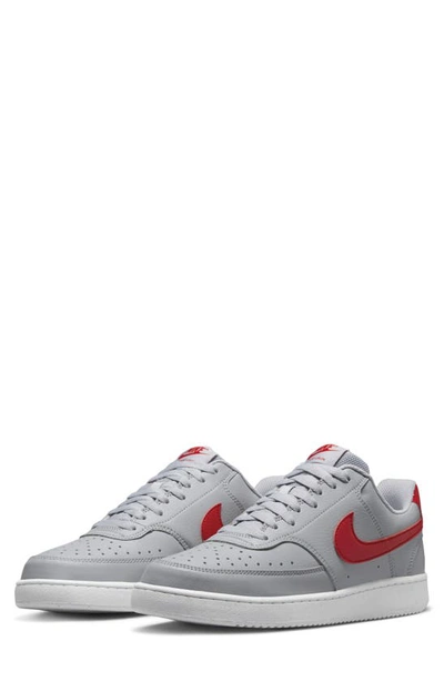 Shop Nike Court Vision Next Nature Sneaker In Wolf Grey/ University Red