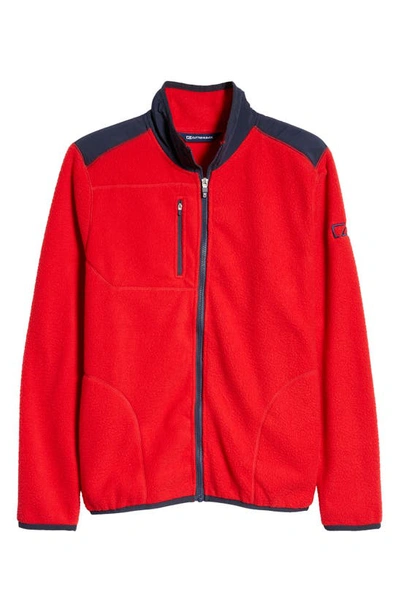 Shop Cutter & Buck Fleece Jacket In Red/ Navy Blue