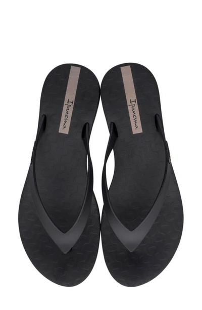 Shop Ipanema Selfie Wedge Flip Flop In Black/ Black