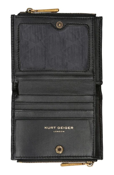 Shop Kurt Geiger London Mini Quilted Leather Bifold Wallet In Black