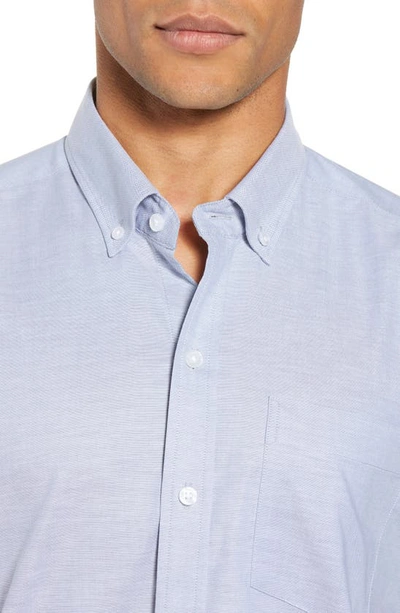 Cutter & Buck Classic Fit Short Sleeve Button-down Oxford Shirt In Light Blue
