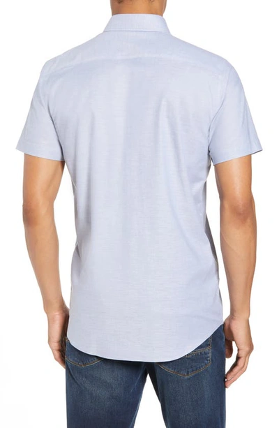 Cutter & Buck Classic Fit Short Sleeve Button-down Oxford Shirt In Light Blue