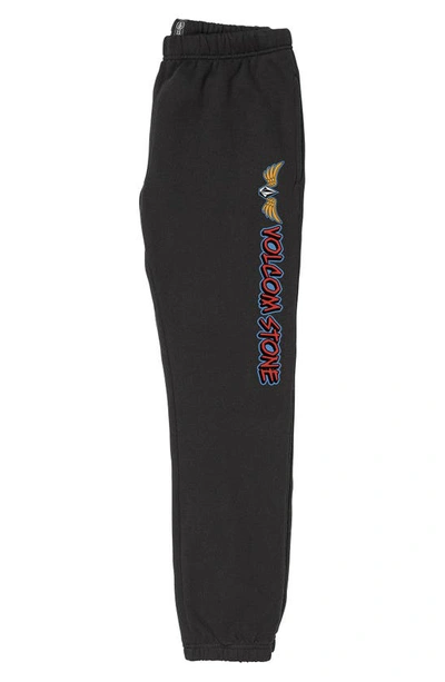 Shop Volcom Kids' Caiden Fleece Logo Sweatpants In Black